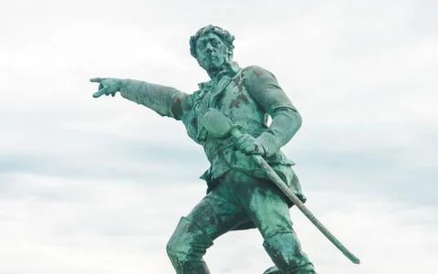 Close up of statue of Robert Surcouf Stock Photos