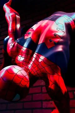 Close up Statue of Spider man Stock Photos