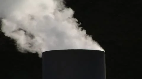 Close Up To Steam Chimney Stock Footage 11412402