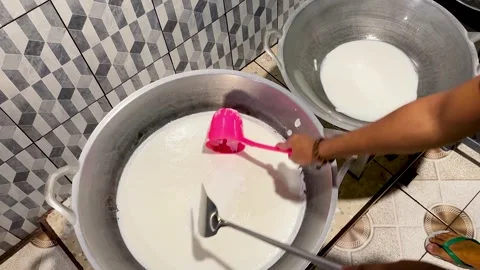 Close-Up of Steamed Grated Coconut Texture. Video stock 336890832