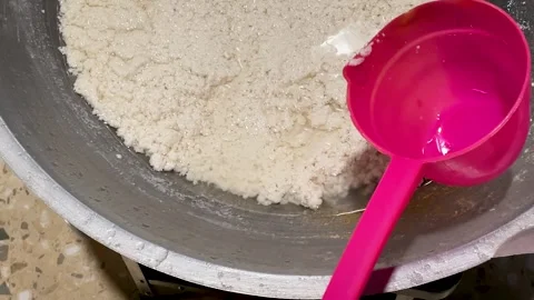 Close-Up of Steamed Grated Coconut Texture. Video stock 336890923