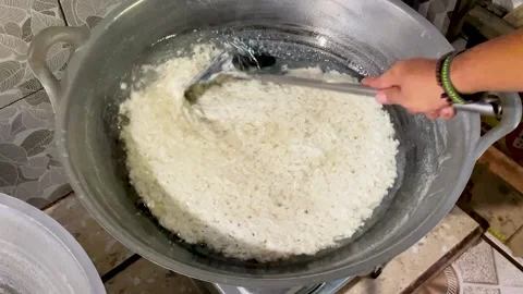 Close-Up of Steamed Grated Coconut Texture. Video stock 336891005