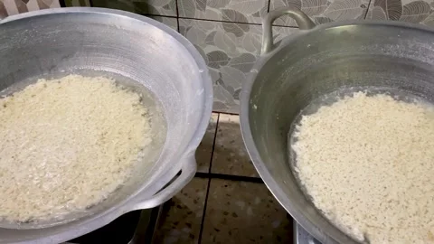 Close-Up of Steamed Grated Coconut Texture. Video stock 336891007