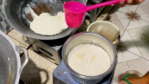 Close-Up of Steamed Grated Coconut Texture. Video stock 336891038