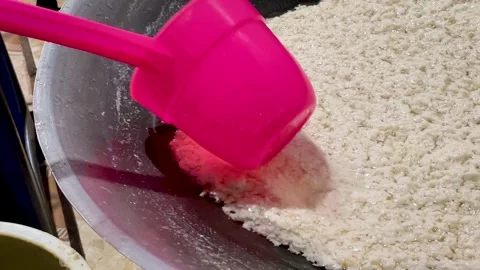 Close-Up of Steamed Grated Coconut Texture. Video stock 336891053