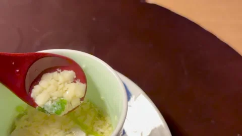 Close Up of Steaming Chawanmushi Savory Egg Custard in Kanazawa Japan Vídeos de archivo 331563500