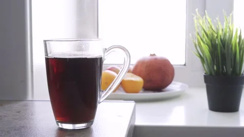 Close up of steaming cup of coffee Stock Footage 190490535