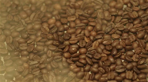 Close-Up Steamy Coffee Beans  Stock Footage 46801067