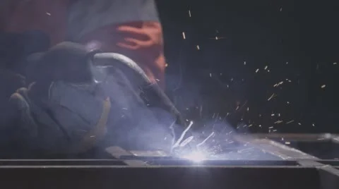 Close up of steel being welded Stock Footage 56715111