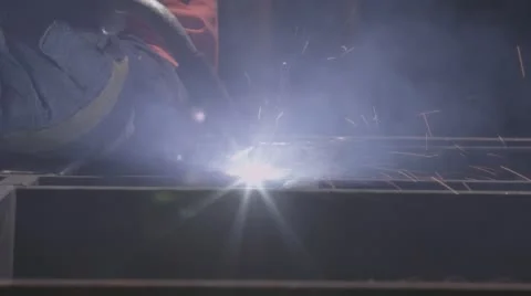 Close up of steel being welded Stock Footage 56715259