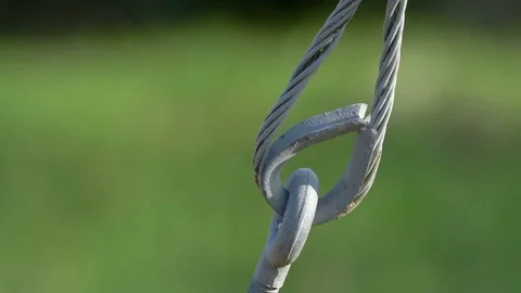 Close up steel cable join in wild Stock Footage 81061689