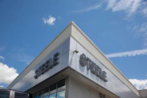 Close up of the Steele logo on the Steele Chev dealer in Dartmouth Stock Photos
