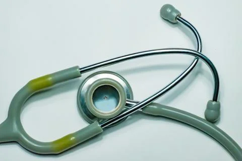 Close up of a stethoscope isolated on a white background Stock Photos