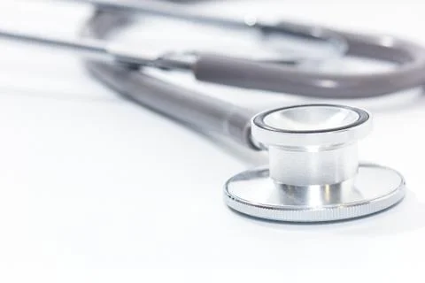 Close up of stethoscope on white background Foto stock