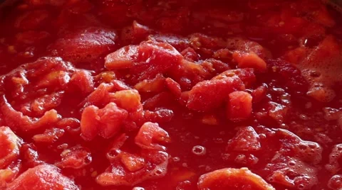 Close up of stewed tomatoes Stock Footage 41472899