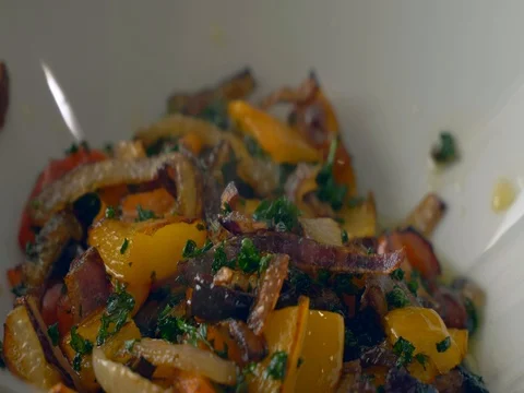 Close up of stir frying vegetables, slow motion 動画素材 74932291