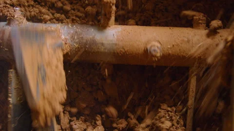 Close-up of a stirring the clay Stock Footage 158945483