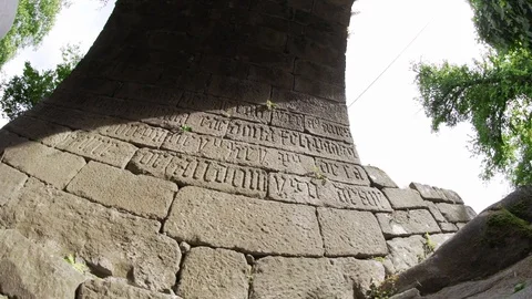 Close up of stone bridge during day time, Portugal Stock Footage 128963278
