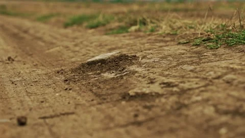 Close Up Of Stone On Dry Dirt Field Road Stock Footage 346702022