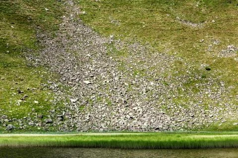 Close up of stone stream in Carpathian mountains, Ukraine. Stock Photos