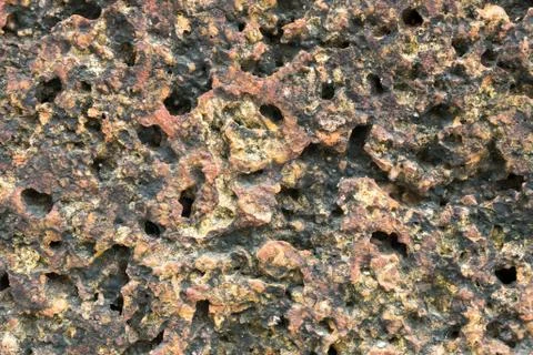 Close up stone texture, laterite stone. Stock Photos