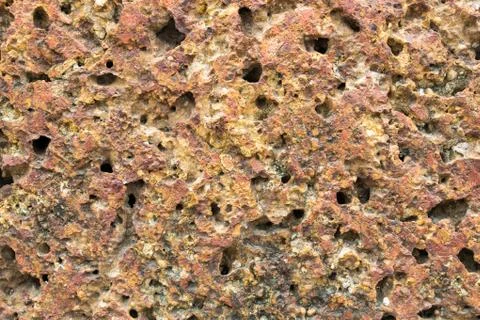 Close up stone texture, laterite stone. Stock Photos