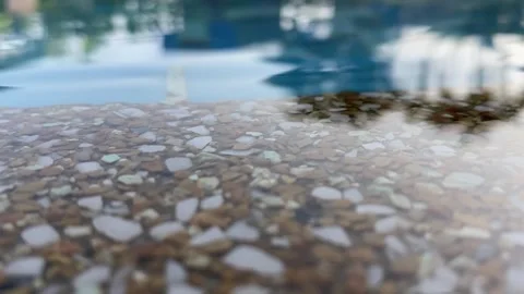 Close-up of stone texture in a swimming pool Stock Footage 311505042