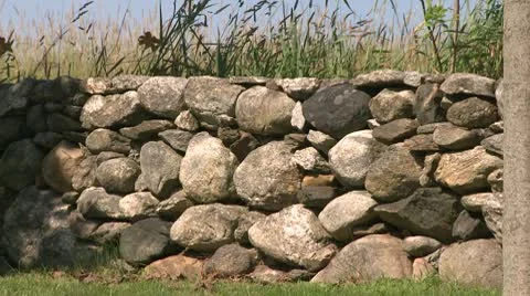 Close up of stonewall (2 of 2) Stock Footage 8981702