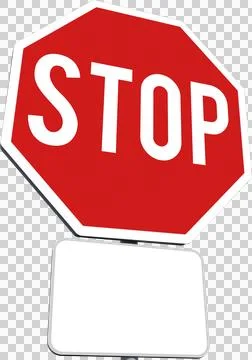 Close-up of stop sign with blank placard Stock Illustration