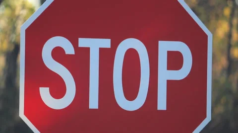 Close-Up of Stop Sign Stock Footage 36020024