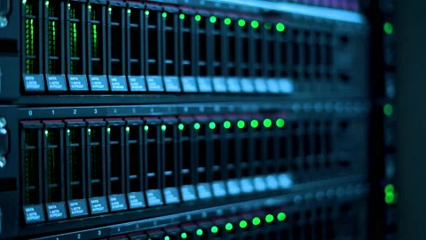 Close up storage in data center rack. Stock Footage 233282709