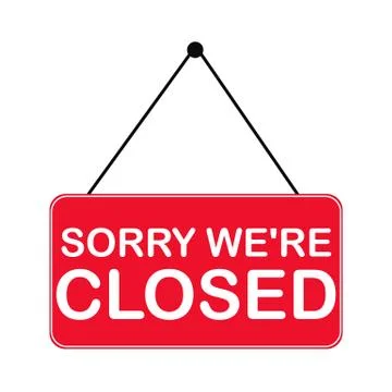 Close store icon on white background. flat style. closed door icon for your w Stock Illustration