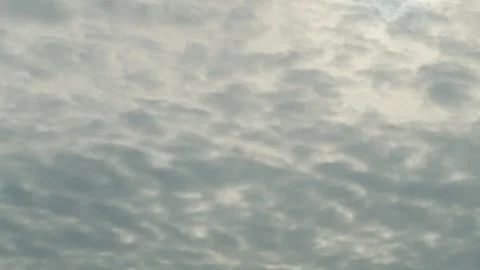 Close-Up of Stratocumulus Cloud Patterns Forming Textured Sky Overcast Stock Footage 337431099