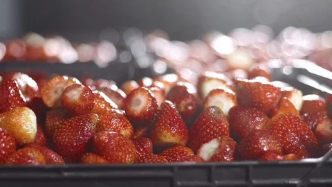 Close up of strawberries in baskets, Portugal Stock Footage 128964652