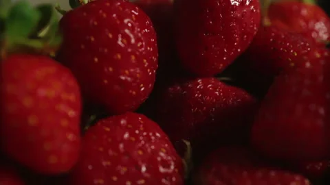 Close-up strawberries with the effect of smooth camera movement along the ber Stock-Footage 156727280