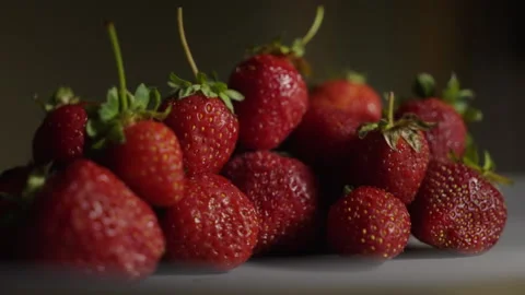 Close-up strawberries with smooth lighting and fading effect Stock-Footage 156726994