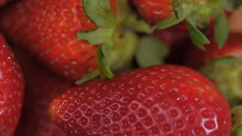 Close up of strawberries spinning 02 스톡 동영상 110887701