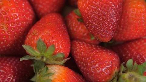 Close up of strawberries spinning 05 Stock Footage 110887631