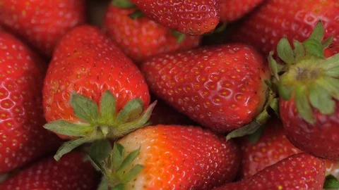 Close up of strawberries spinning 06 Stock Footage 110887611