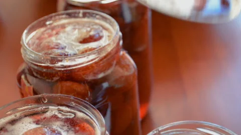 Close strawberries for the winter Stock Footage 93302047