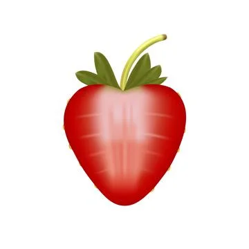 Close-Up Of Strawberry Slice Over White Background Stock Illustration