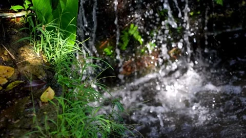 Close up of a stream of water Stock Footage 248058686