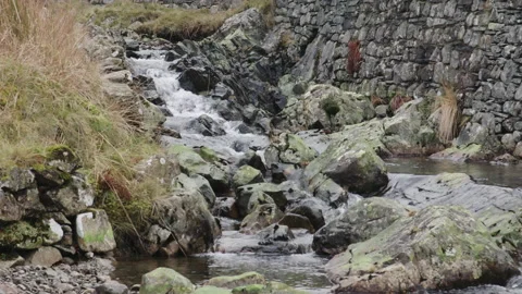 Close Up Streams - Winter Lake District UK Video stock 139621483