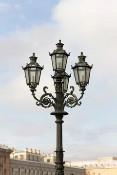 A close-up of street lights. Foto stock