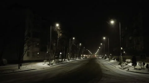 A close up of a street at night Video stock 147709777
