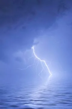 A close strike of lightning on a warm summer night Stock Photos
