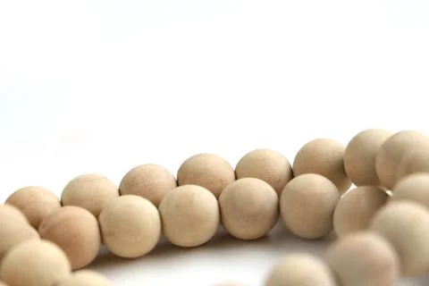 Close up of string of wooden beads Stock Photos