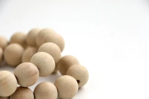 Close up of string of wooden beads Stock Photos
