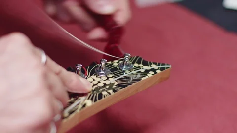 Close up of string wrap with peg Stock Footage 118013595