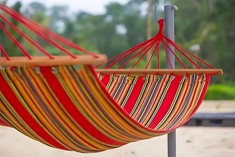 Close Up of Striped Hammock Fotos de archivo